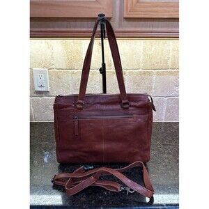 Vintage Spikes & Sparrow Brown Leather Laptop Bag EUC